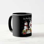 Onze eerste kerst samen | Pasgetrouwd sneeuwmannet Mok (Voorkant links)
