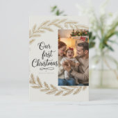Onze Eerste Kerst Samen – Persoonlijk Bedankkaart (Staand voorkant)