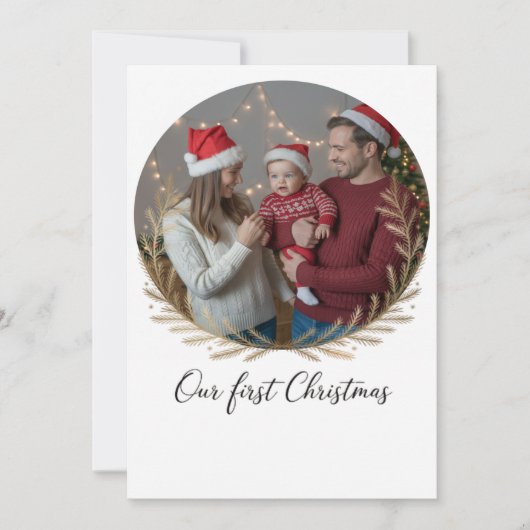 Onze Eerste Kerst Samen – Persoonlijk Feestdagenkaart (Voorkant)
