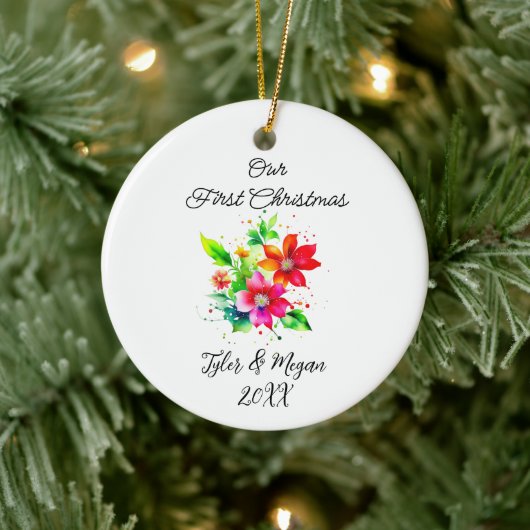 Onze eerste kerst samen Persoonlijk Keramisch Ornament (Boom)
