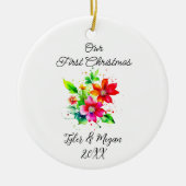 Onze eerste kerst samen Persoonlijk Keramisch Ornament (Voorkant)