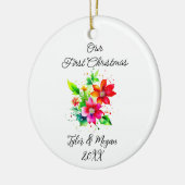 Onze eerste kerst samen Persoonlijk Keramisch Ornament (Links)