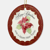 Onze eerste kerst samen Poinsettia Custom Keramisch Ornament (Links)
