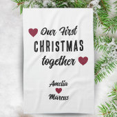 Onze eerste kerst samen Red Hearts Theedoek