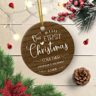 Onze eerste kerst samen Rustic Chic Boerderij Keramisch Ornament