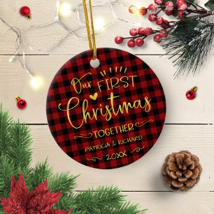 Onze eerste kerst samen Rustic Chic Boerderij Keramisch Ornament