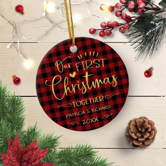 Onze eerste kerst samen Rustic Chic Boerderij Keramisch Ornament
