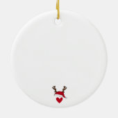 Onze eerste kerst samen Santa Hat & Antlers Keramisch Ornament (Achterkant)