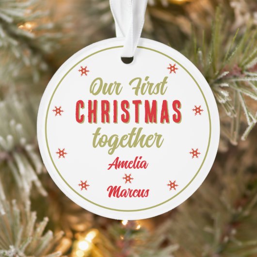 Onze Eerste Kerst Samen Sneeuwvlokken Ornament (Boom)