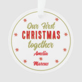Onze Eerste Kerst Samen Sneeuwvlokken Ornament (voorkant)