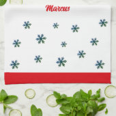 Onze eerste kerst samen sneeuwvlokken paar theedoek (Gevouwen)