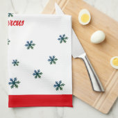 Onze eerste kerst samen sneeuwvlokken paar theedoek (Quarter Fold)