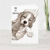 ONZE **EERSTE** KERST SAMEN "WITTE KERST" FEESTDAGEN KAART (Voorkant)