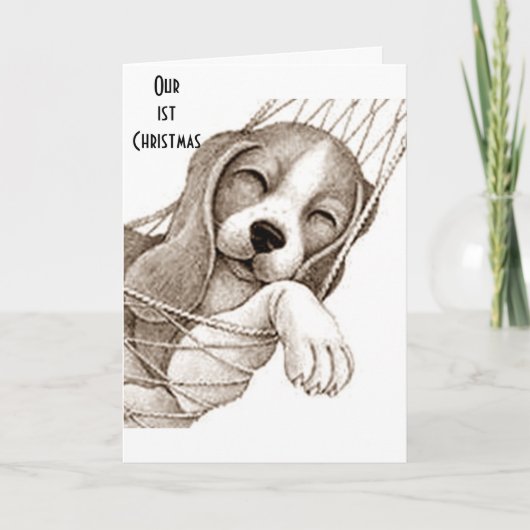 ONZE **EERSTE** KERST SAMEN "WITTE KERST" FEESTDAGEN KAART (Voorkant)