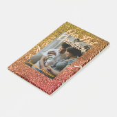 Onze eerste kerst sinaasappel rode glitters foto j post-it® notes (Schuin)