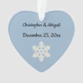 Onze eerste kerst sneeuw paar hart Ornament (achterkant)