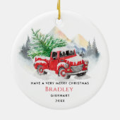 Onze eerste kerst trouwde met de moderne gewoonte keramisch ornament (Achterkant)