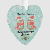Onze Eerste Kerst Uilen Ornament (voorkant)