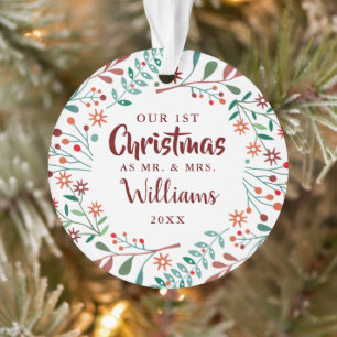 Onze Eerste Kerst Vakantie Bloemstuk Mr Mevrouw Fo Ornament