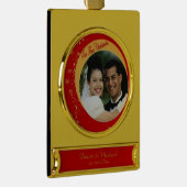 Onze eerste kerst verguld banner ornament (Rechts)