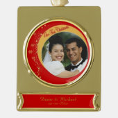 Onze eerste kerst verguld banner ornament (Voorkant)