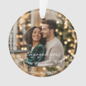 Onze eerste kerst verloofd 1 foto Keepsake Ornament (voorkant)
