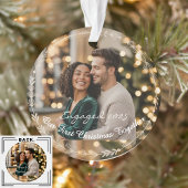 Onze eerste kerst verloofd 1 foto Keepsake Ornament
