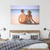 Onze eerste kerst verloofd 2024 bruiloft Ornament Canvas Afdruk (Insitu (Slaapkamer))