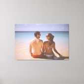 Onze eerste kerst verloofd 2024 bruiloft Ornament Canvas Afdruk (Voorkant)