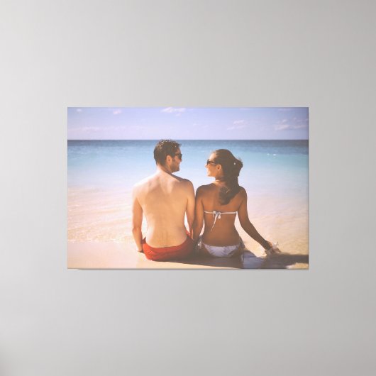 Onze eerste kerst verloofd 2024 bruiloft Ornament Canvas Afdruk (Voorkant)