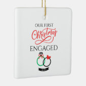 Onze eerste kerst verloofd 2025 keramisch ornament (Rechts)