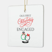 Onze eerste kerst verloofd 2025 keramisch ornament (Links)