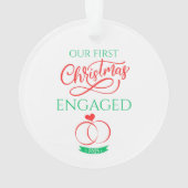Onze Eerste Kerst Verloofd 2025 Ornament (achterkant)