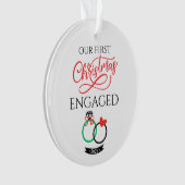 Onze eerste kerst verloofd 2025 ornament (voorkant)
