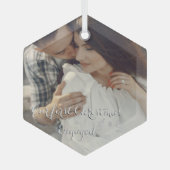 Onze eerste kerst verloofd glas Ornament (Voorkant)