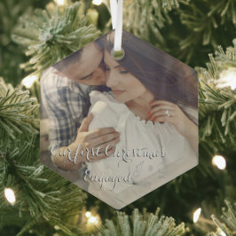 Onze eerste kerst verloofd glas Ornament