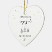 Onze eerste kerst verloofd hart keramisch ornament (Links)