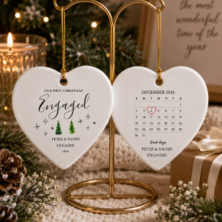 Onze eerste kerst verloofd keramisch ornament