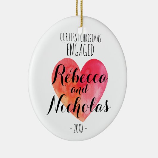 Onze eerste kerst verloofd of samen ornament (Rechts)