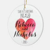 Onze eerste kerst verloofd of samen ornament (Links)