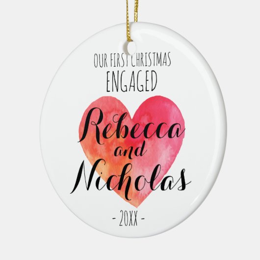 Onze eerste kerst verloofd of samen ornament (Links)