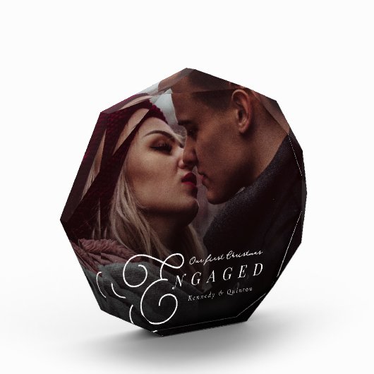 Onze eerste kerst verloofd paar klassiek minimal fotoblokken (Links)