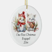 Onze eerste kerst verloofd Schattige Keramisch Ornament (Rechts)