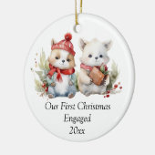 Onze eerste kerst verloofd Schattige Keramisch Ornament (Links)