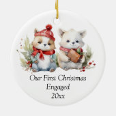 Onze eerste kerst verloofd Schattige Keramisch Ornament (Achterkant)