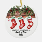 Onze eerste kerst verloofd | Vakantieceramiek Keramisch Ornament (Voorkant)