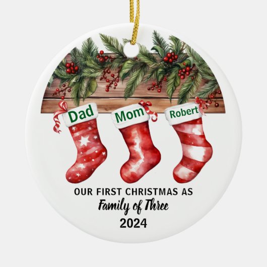 Onze eerste kerst verloofd | Vakantieceramiek Keramisch Ornament (Voorkant)