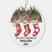 Onze eerste kerst verloofd | Vakantieceramiek Keramisch Ornament (Links)