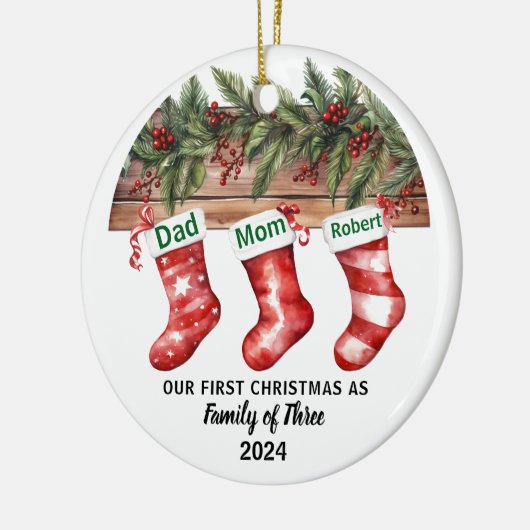 Onze eerste kerst verloofd | Vakantieceramiek Keramisch Ornament (Links)