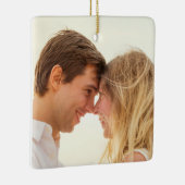 Onze eerste kerst verloofd vrolijk geschenk keramisch ornament (Rechts)